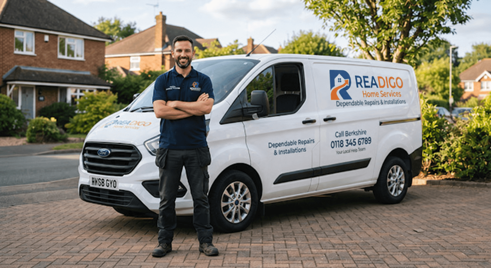 A local trade professional at work in a home